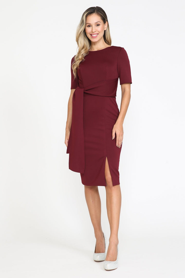 Short Fitted Dress with Short Sleeves by Poly USA 8524
