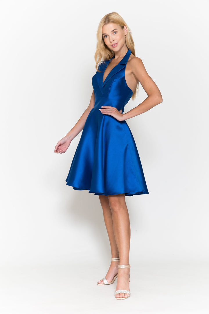 Short Halter Mikado Dress by Poly USA 8734
