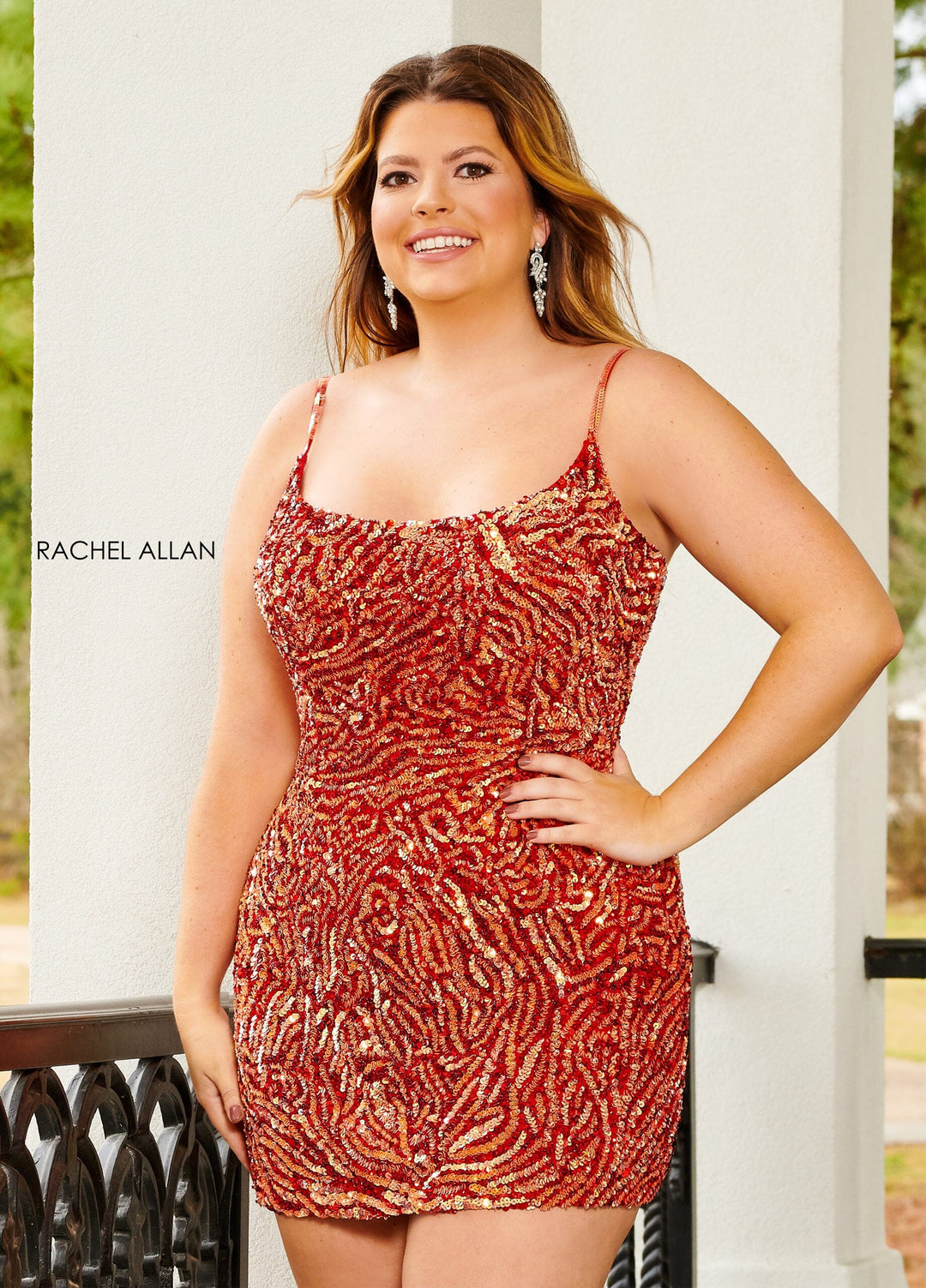 Short Iridescent Sequin Dress by Rachel Allan 40183