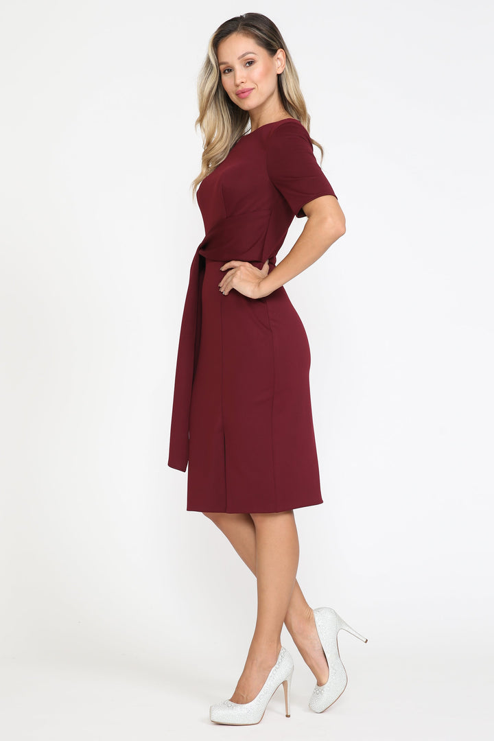 Short Sleeve Jersey Cocktail Dress by Poly USA 8524