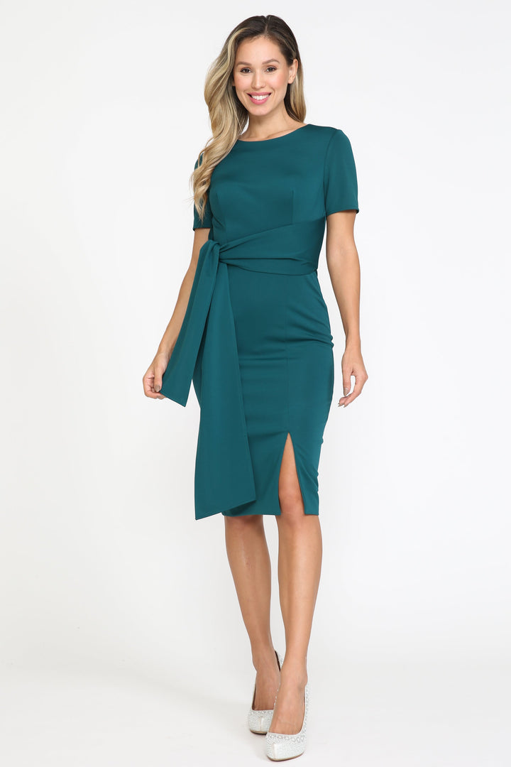Short Sleeve Jersey Cocktail Dress by Poly USA 8524