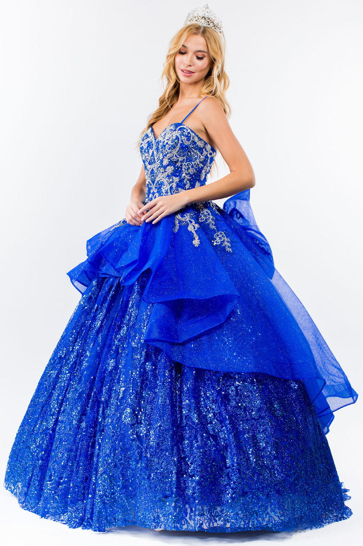 Sleeveless Glitter Ball Gown by Elizabeth K GL1927
