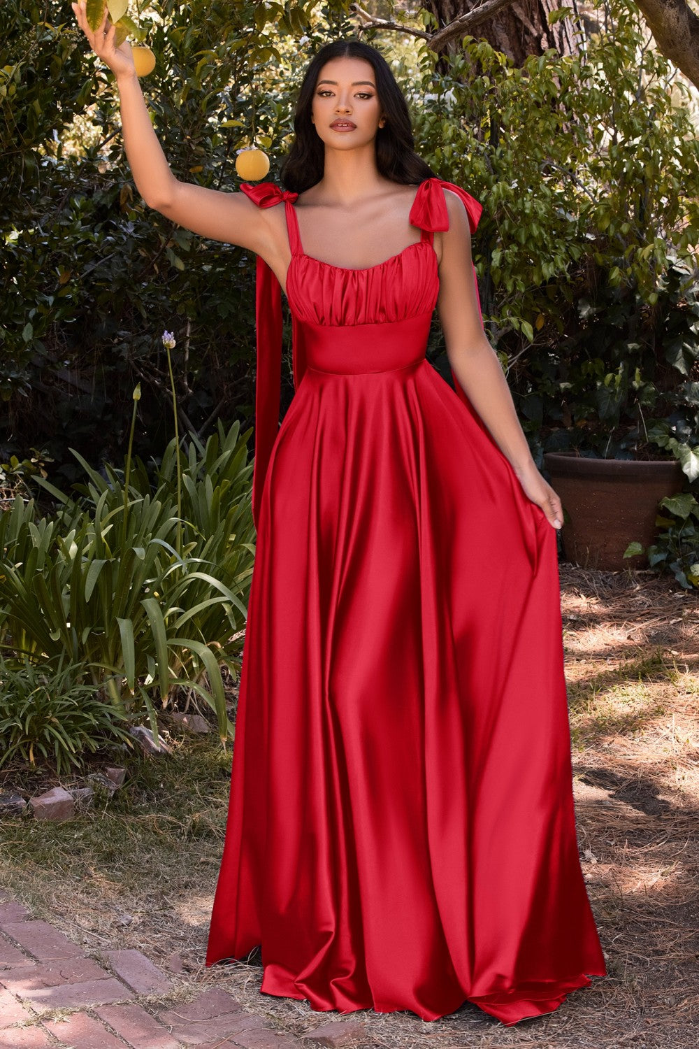 Sleeveless Satin Gown by Cinderella Divine 7490