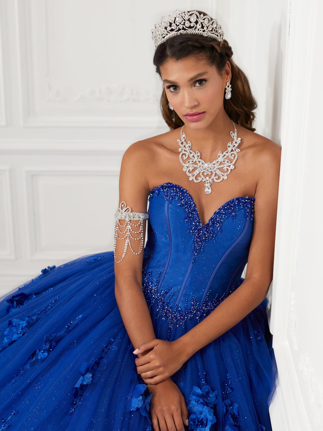 Strapless 3D Floral Tulle Quinceanera Dress by House of Wu 26950-Quinceanera Dresses-ABC Fashion