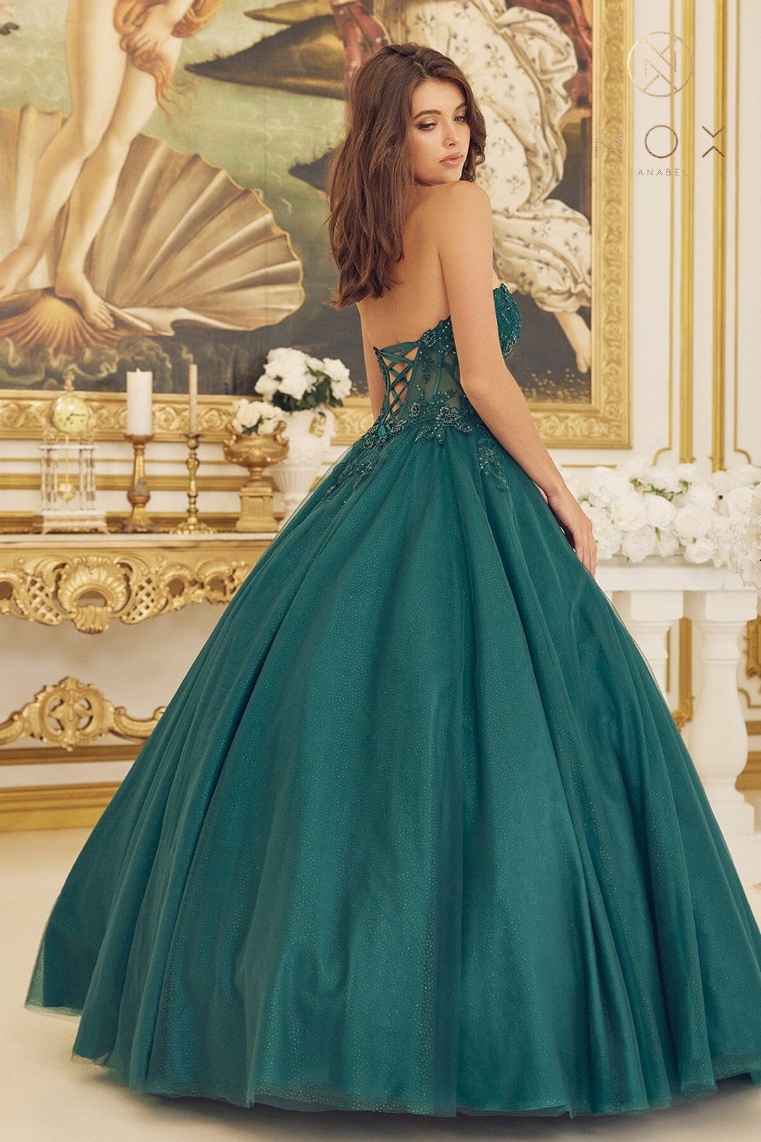 Strapless Corset Ball Gown by Nox Anabel CU1194