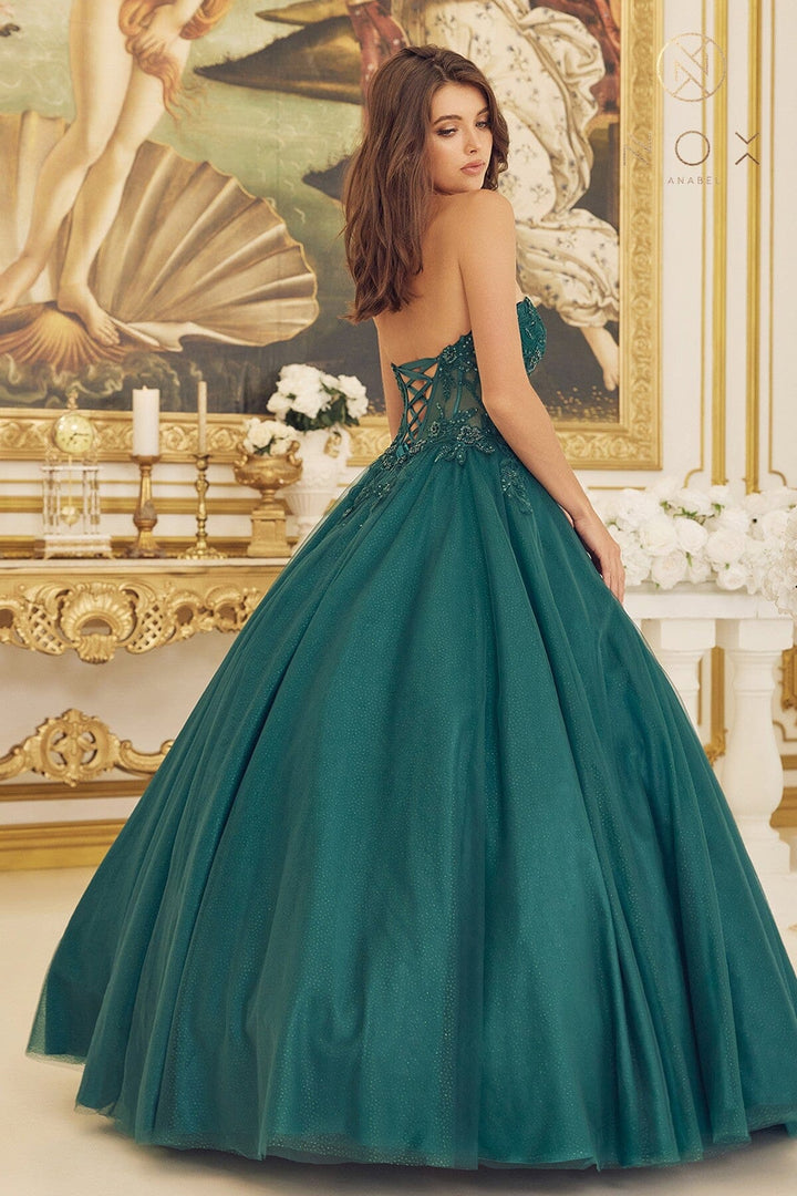Strapless Corset Ball Gown by Nox Anabel CU1194