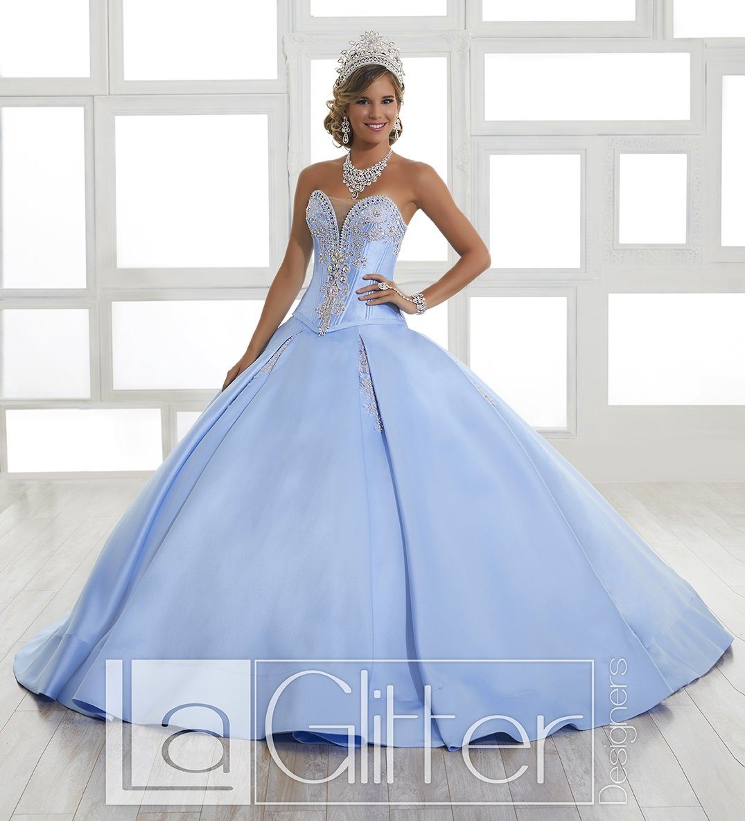 Strapless Mikado Dress by House of Wu LA Glitter 24029-Quinceanera Dresses-ABC Fashion