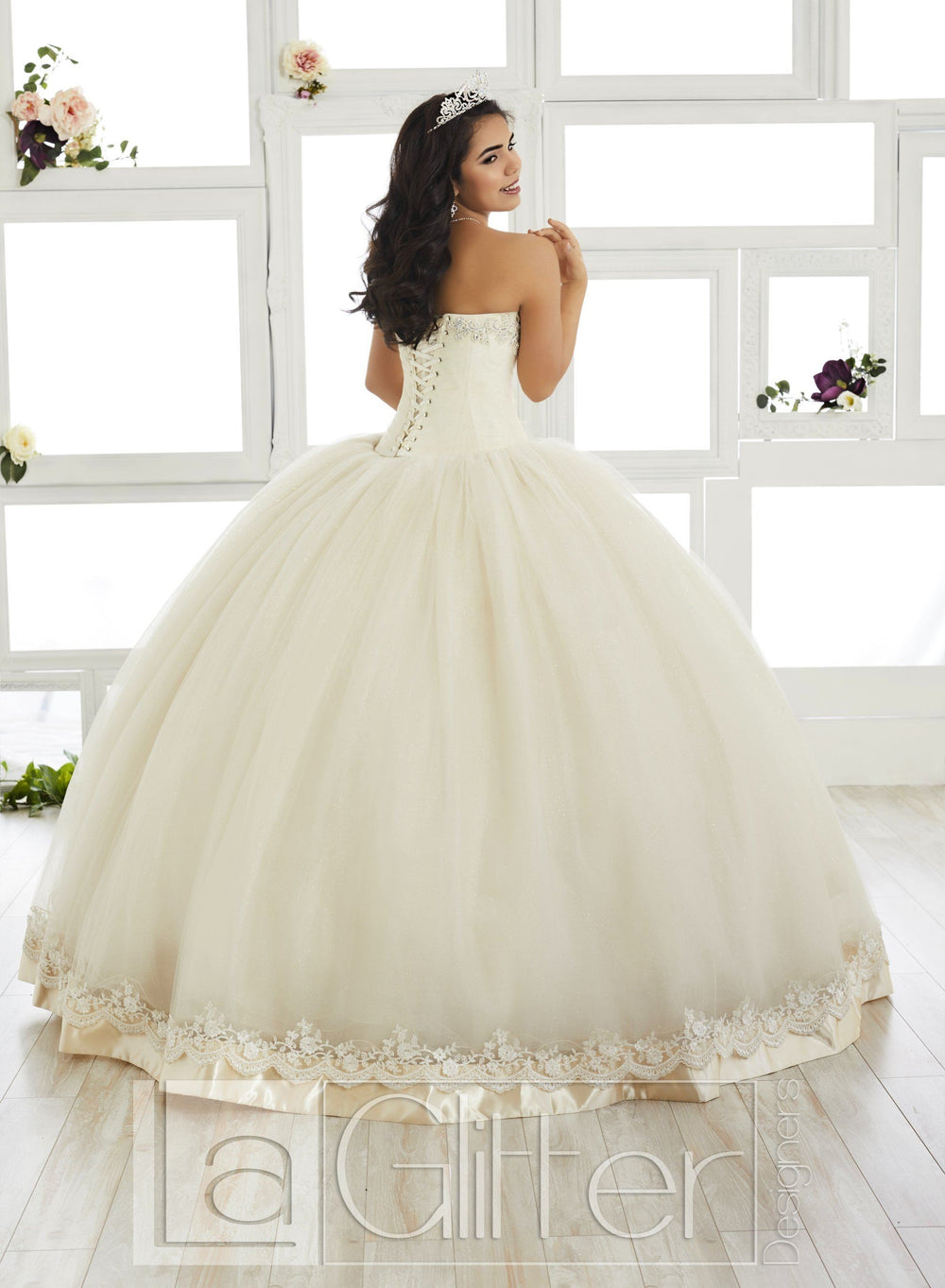 Strapless Sweetheart Dress by House of Wu LA Glitter 24017-Quinceanera Dresses-ABC Fashion