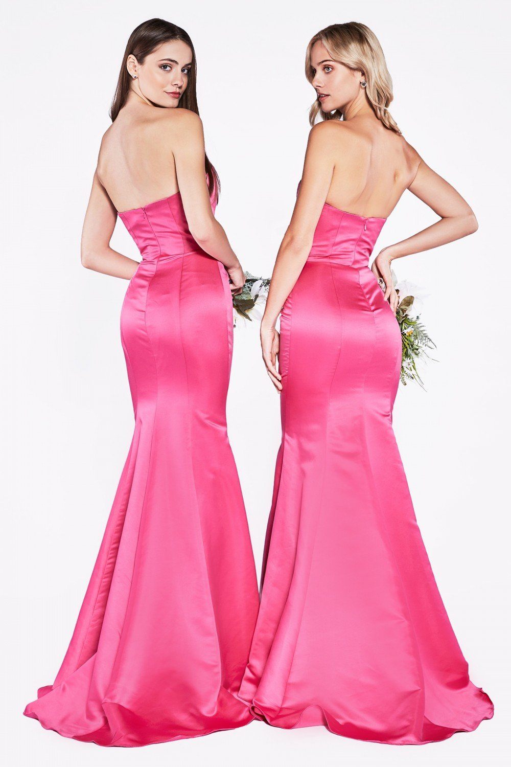 Strapless Trumpet Satin Gown by Cinderella Divine 8792