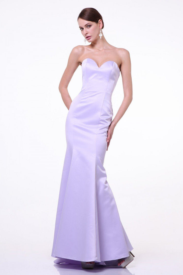 Strapless Trumpet Satin Gown by Cinderella Divine 8792