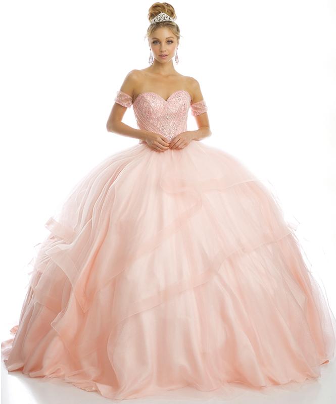 Tiered Sweetheart Ball Gown by Juliet 1424