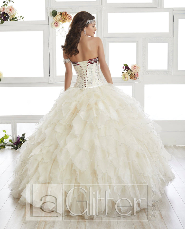 Two-Piece Ruffled Dress by House of Wu LA Glitter 24010-Quinceanera Dresses-ABC Fashion