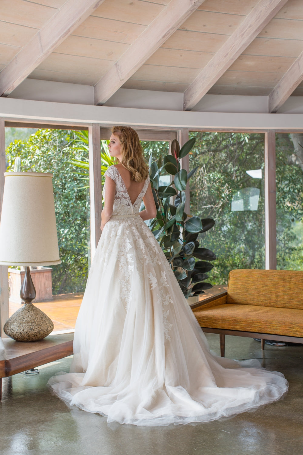 Lace Tulle Cap Sleeve A-line Bridal Dress by Eureka 6601