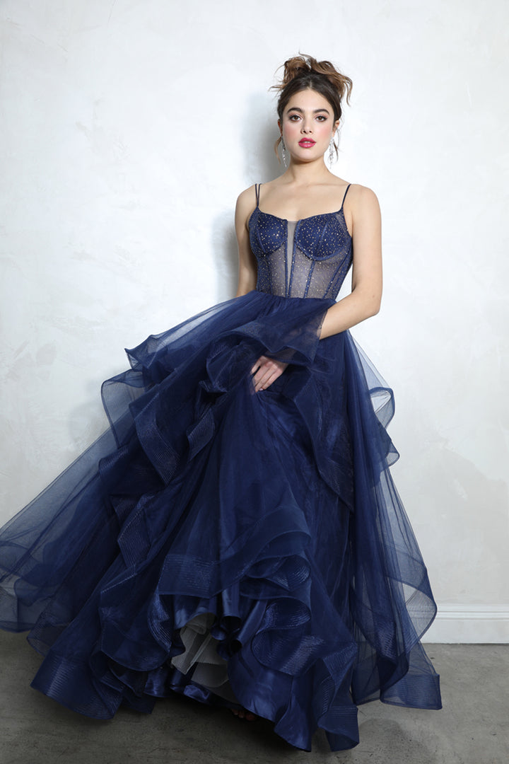 Tulle Sleeveless Ruffled Ball Gown by Eureka 9950