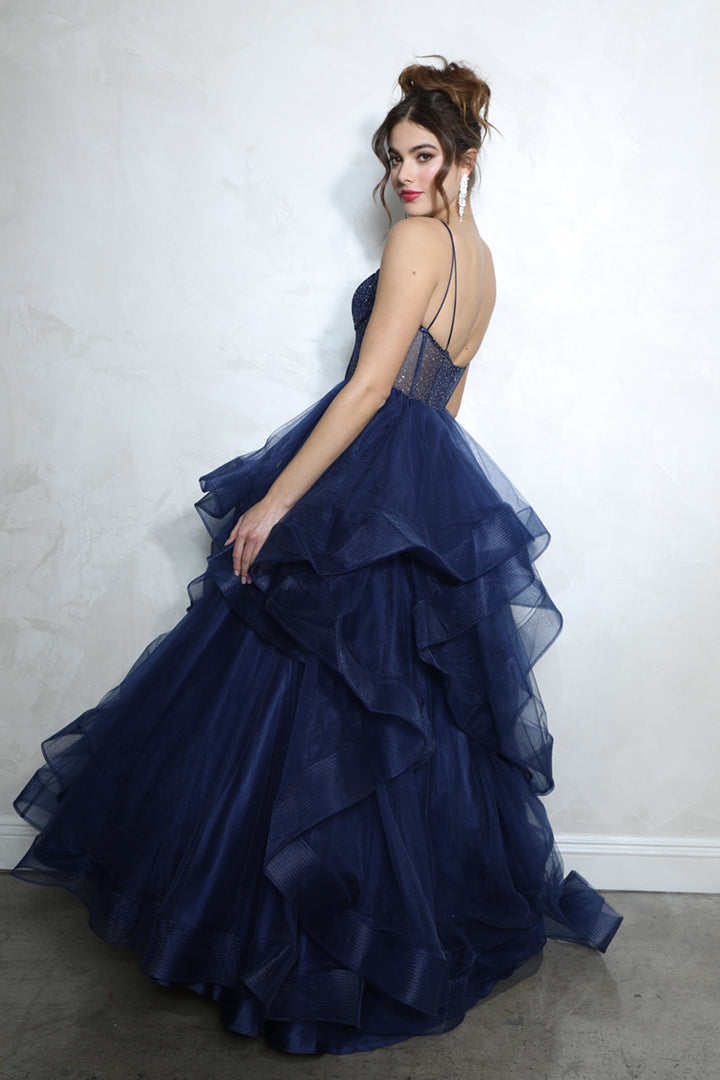 Tulle Sleeveless Ruffled Ball Gown by Eureka 9950
