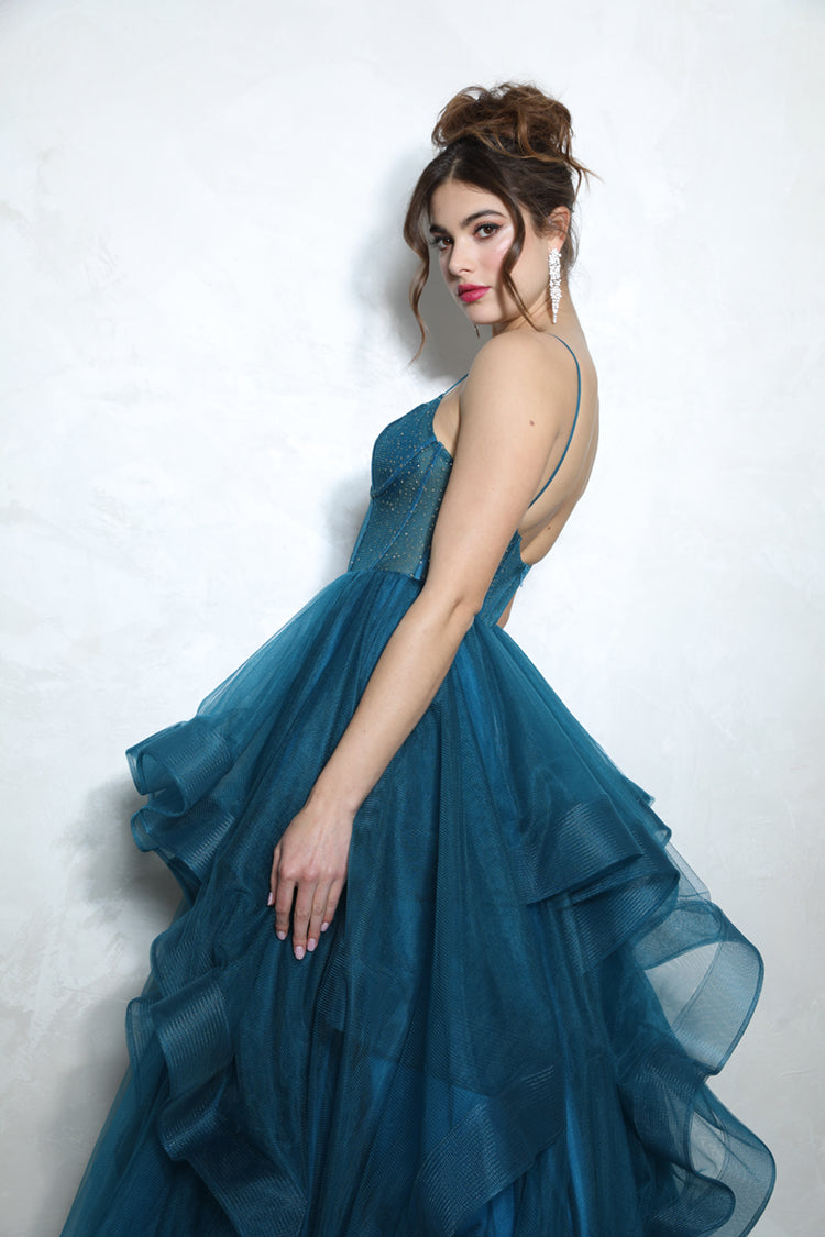 Tulle Sleeveless Ruffled Ball Gown by Eureka 9950