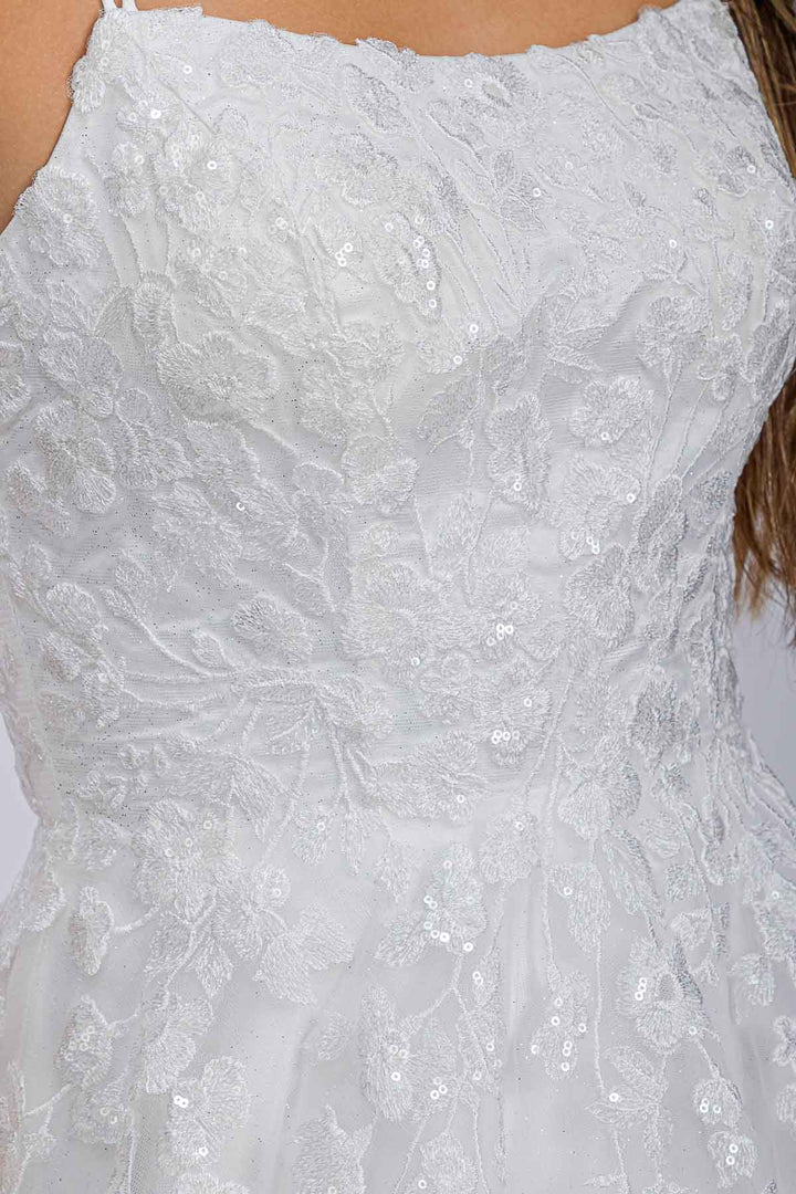 Applique Sleeveless A-line Gown by Eureka EK197