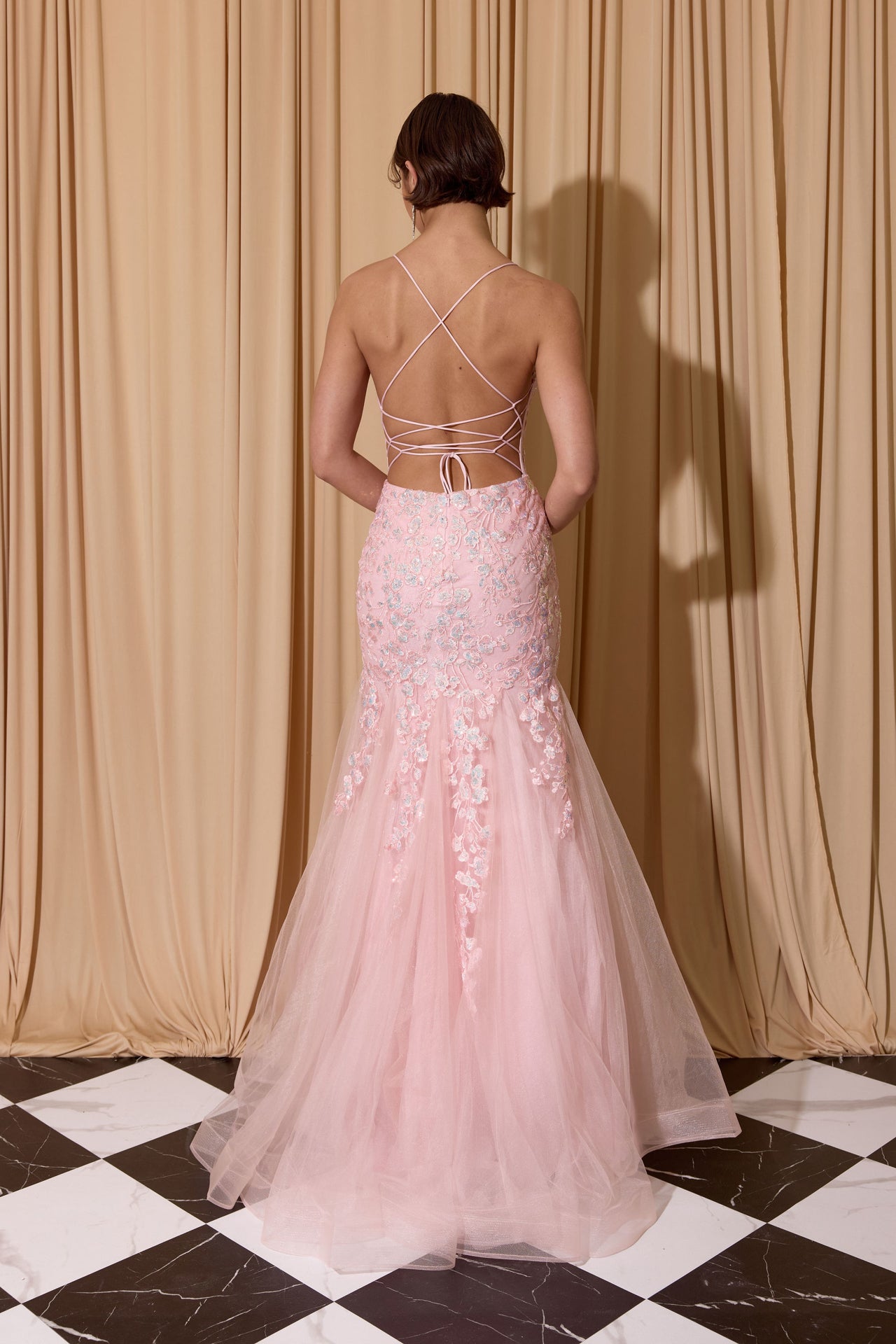 Sequin Applique Mermaid Dress by Eureka 9696 – ABC Fashion