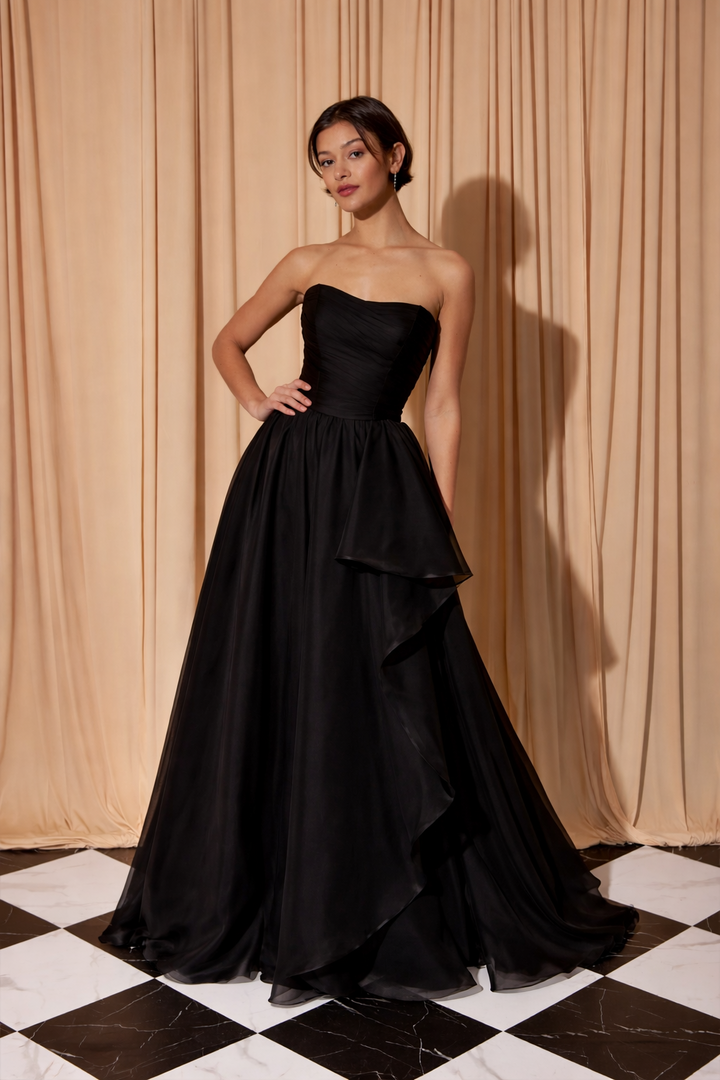 Organza Strapless Ball Gown by Eureka EK206
