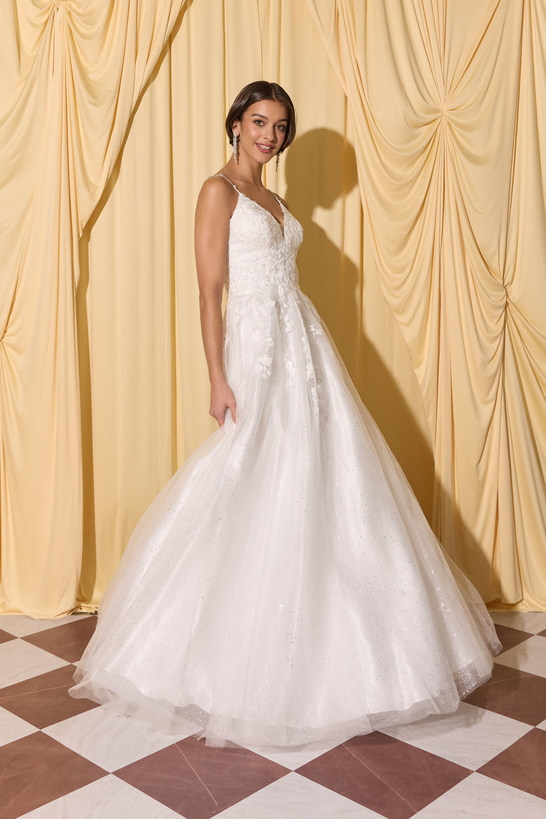 Applique V-Neck Bridal A-line Gown by Eureka EK210