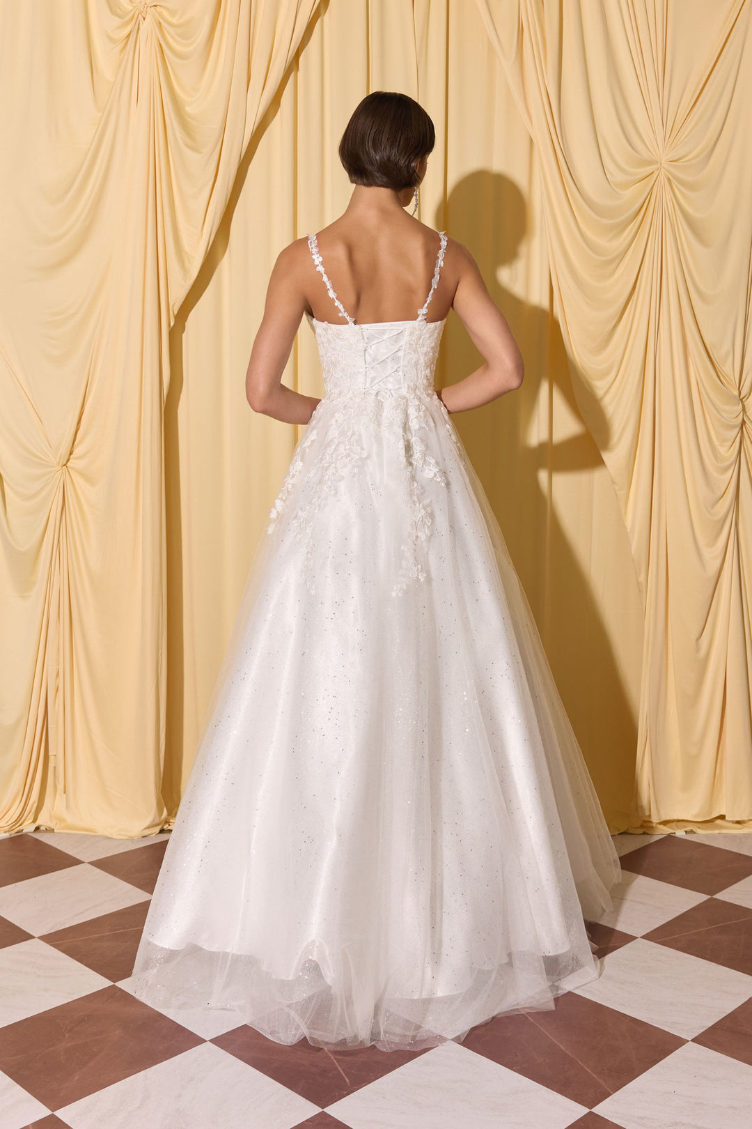 Applique V-Neck Bridal A-line Gown by Eureka EK210