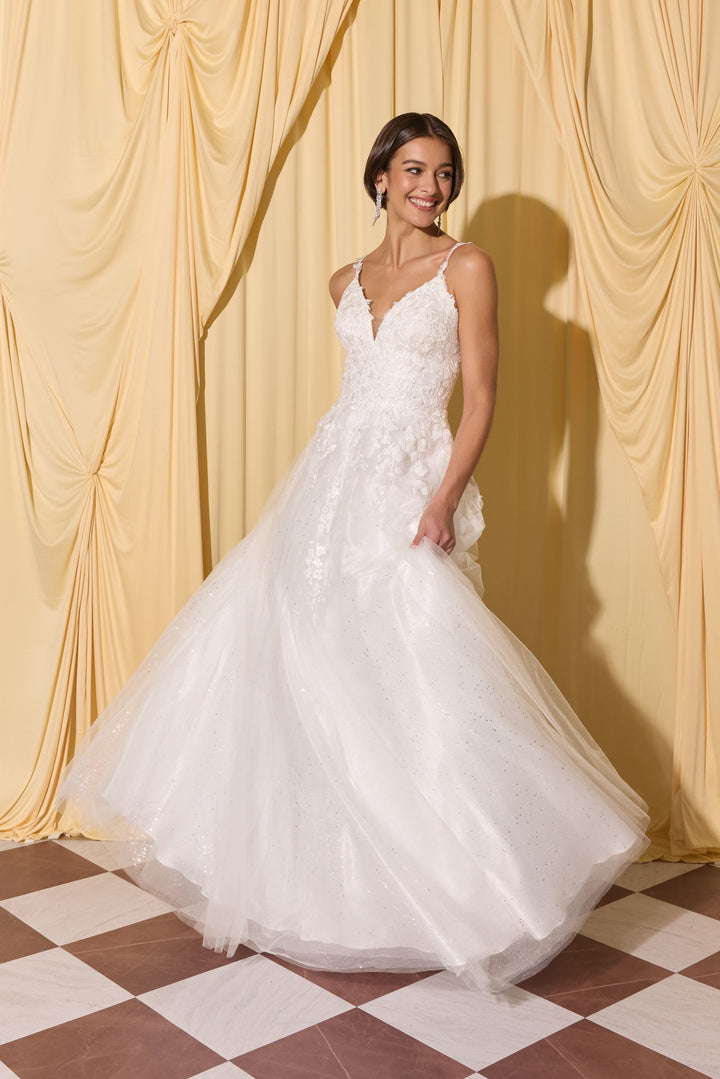 Applique V-Neck Bridal A-line Gown by Eureka EK210