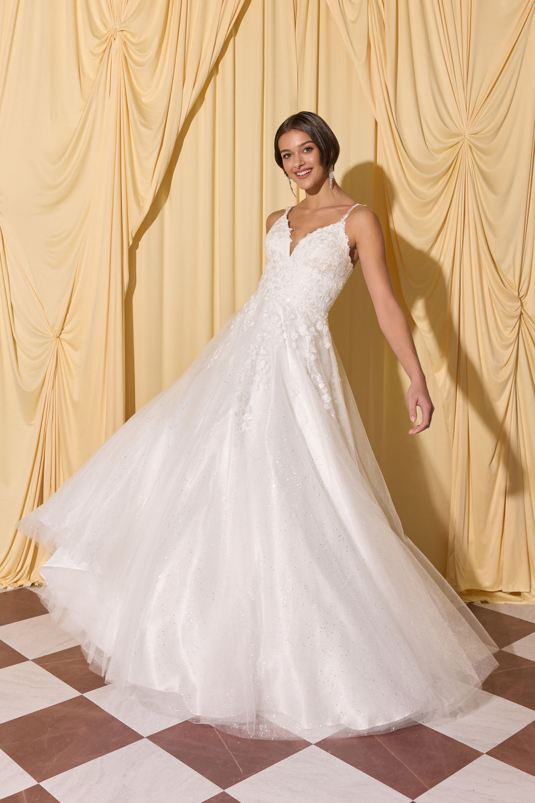 Applique V-Neck Bridal A-line Gown by Eureka EK210