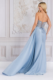 Beaded Strapless Corset Gown by Amelia Couture TM1005