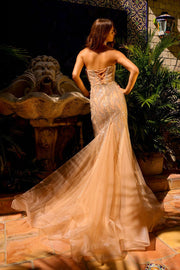 Beaded Strapless Mermaid Dress by Amelia Couture AC0015