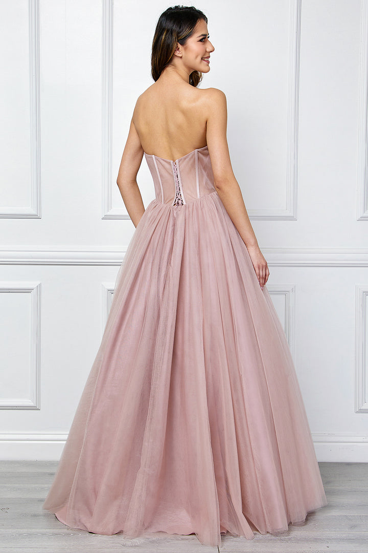 Strapless Corset A-line Gown by Amelia Couture 6202