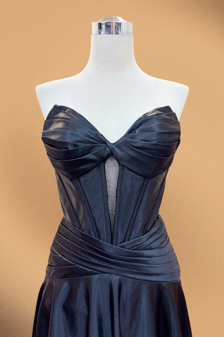 Satin Short Strapless Dress by Amelia Couture 9071S