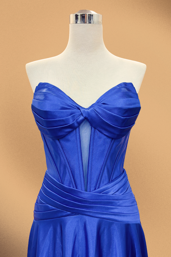 Satin Short Strapless Dress by Amelia Couture 9071S