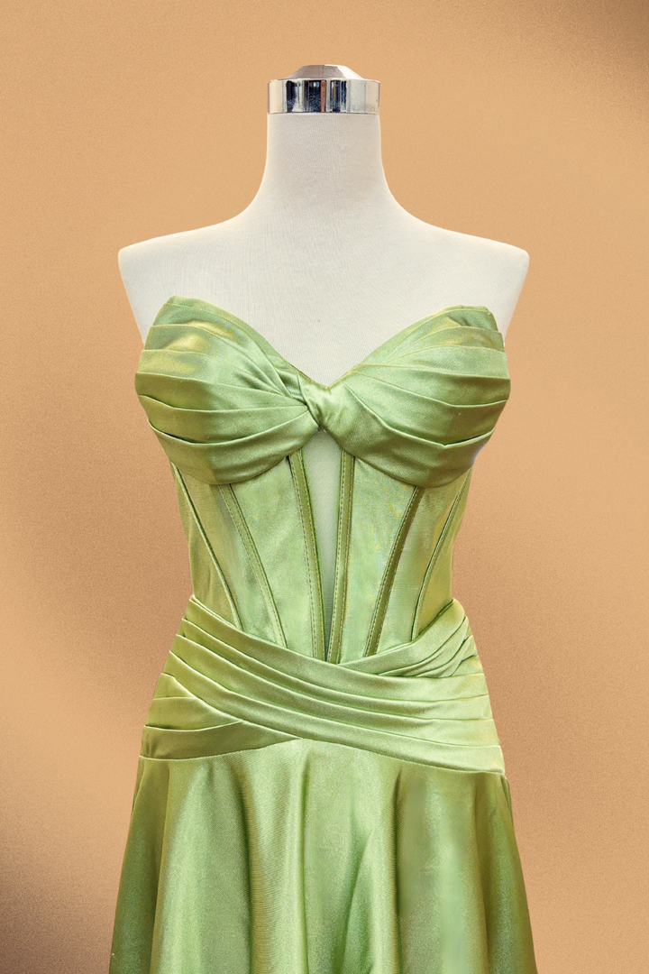 Satin Short Strapless Dress by Amelia Couture 9071S