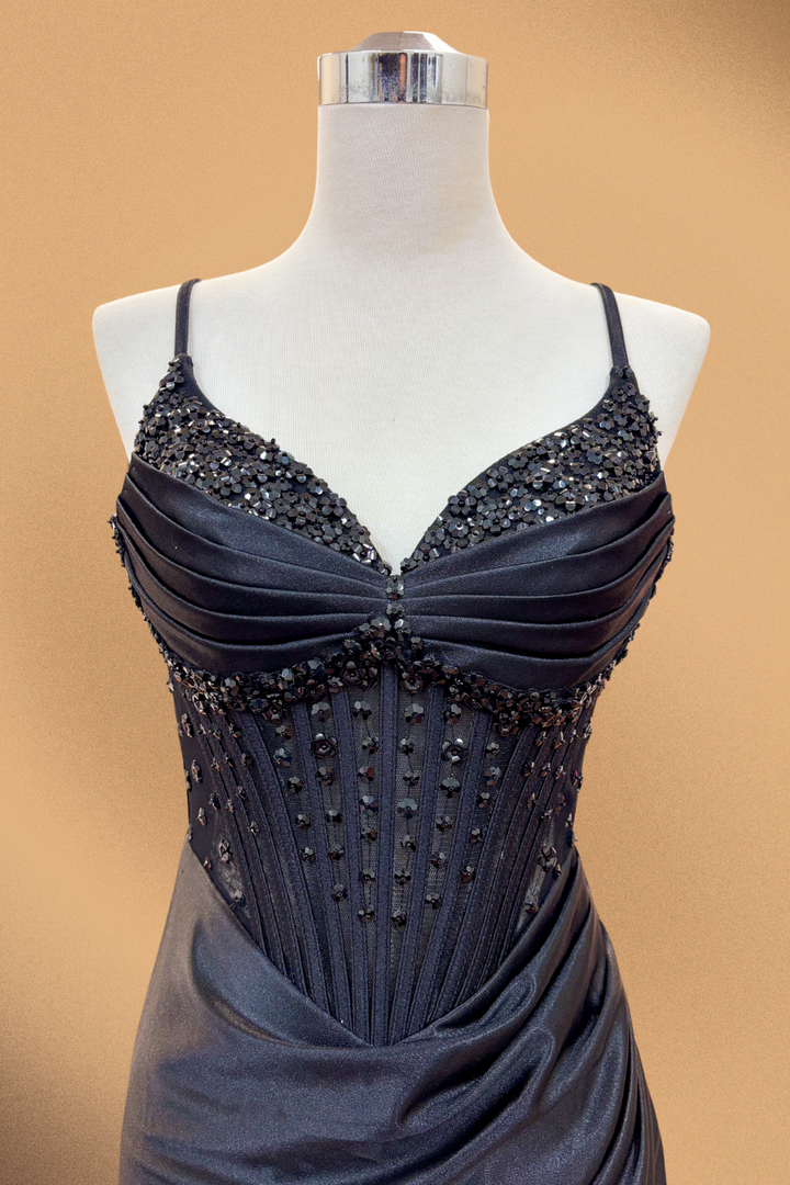 Beaded Short V-Neck Dress by Amelia Couture 9063S