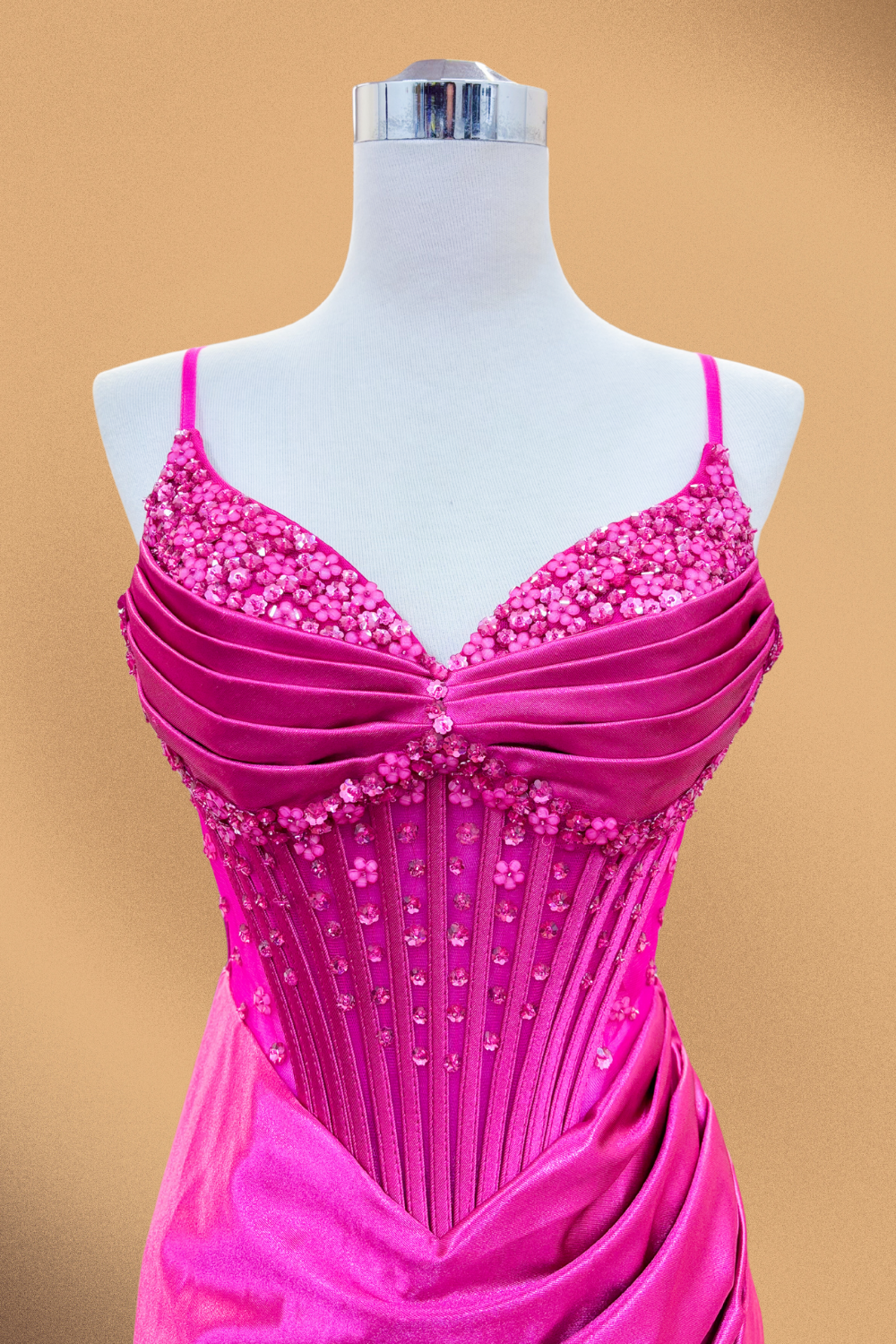 Beaded Short V-Neck Dress by Amelia Couture 9063S