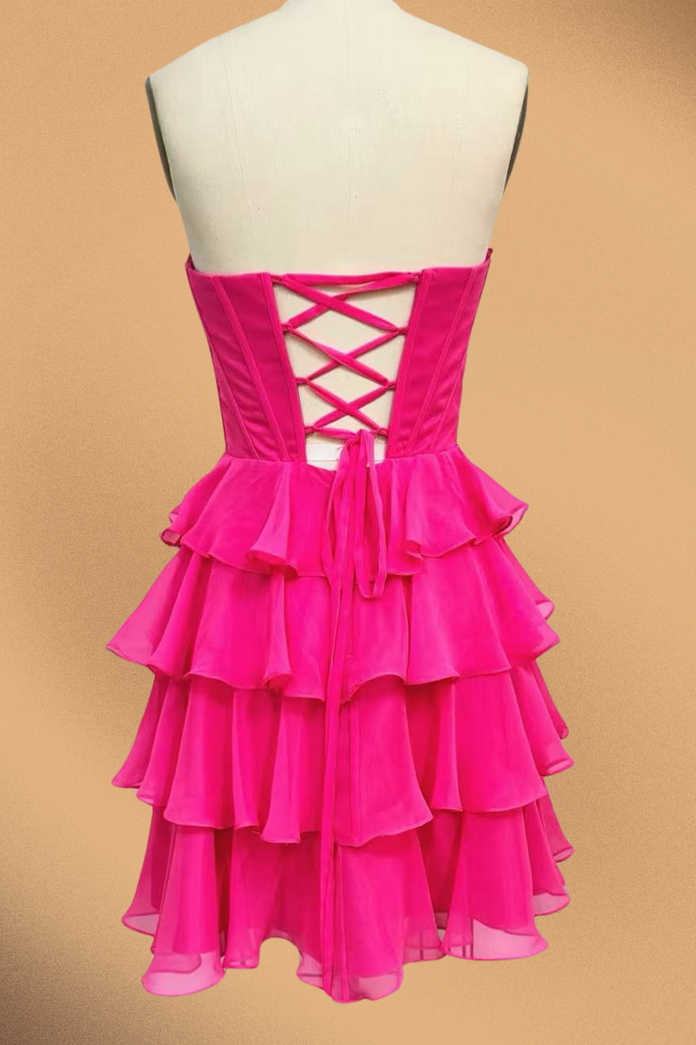 Short Strapless Tiered Dress by Amelia Couture 2063S