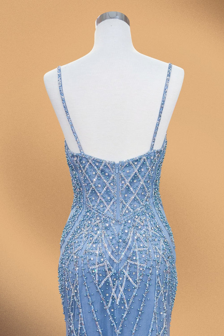 Pearl Beaded Sleeveless Gown by Amelia Couture 2132