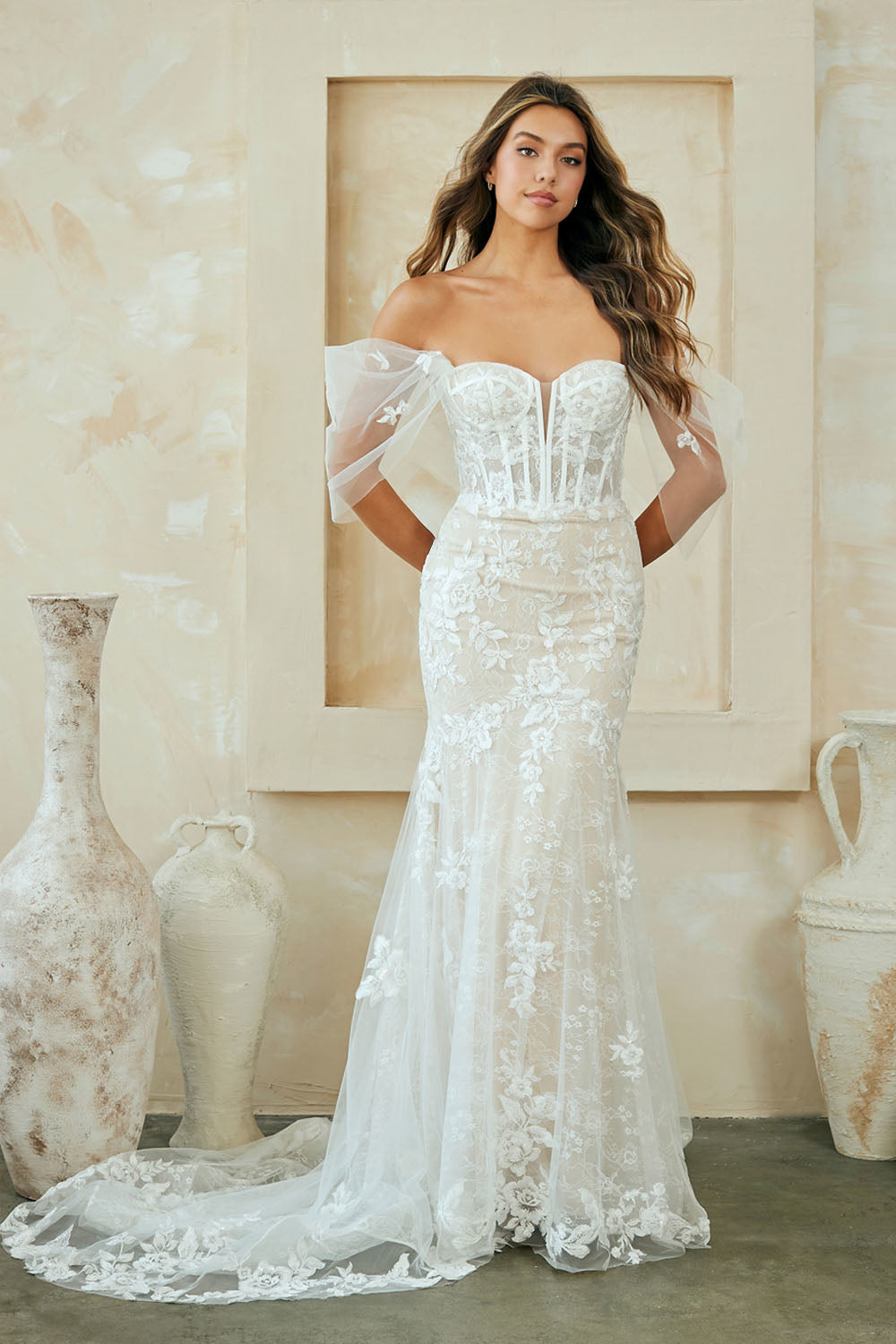 Off Shoulder Bridal Mermaid Dress by Amelia Couture WL0100