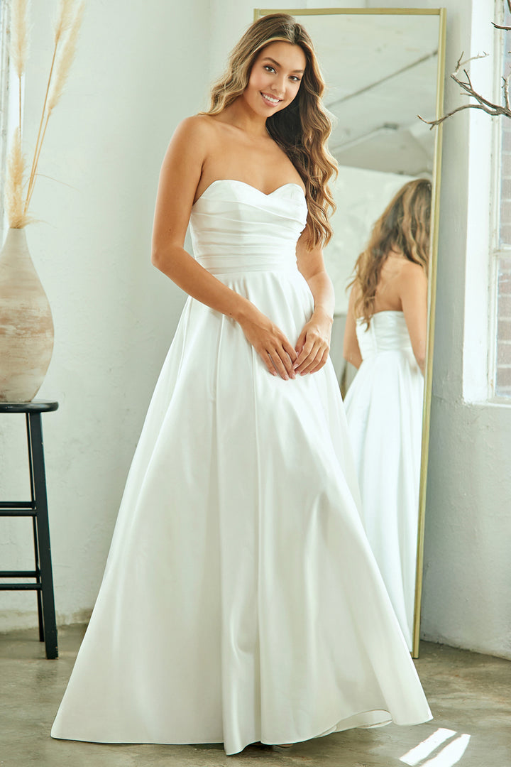 Strapless A-line Gown by Amelia Couture 5076