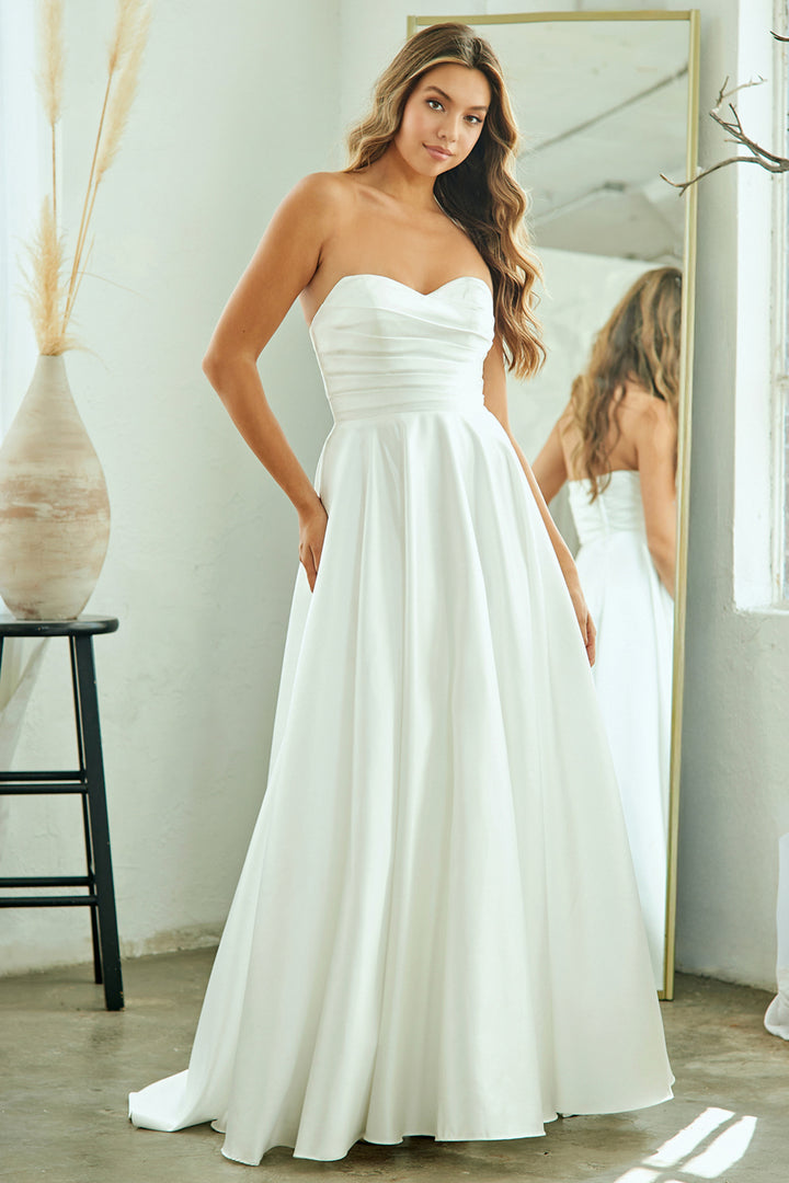 Strapless A-line Gown by Amelia Couture 5076