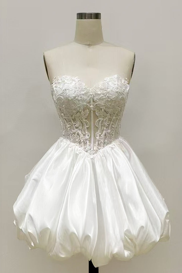 Applique Short Strapless Dress by Amelia Couture 5081S