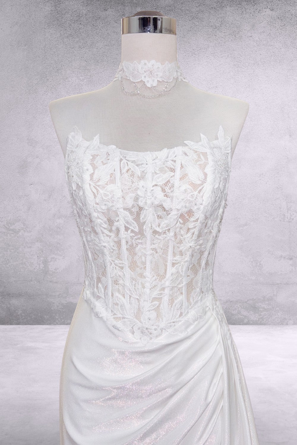 Applique Strapless Gown by Amelia Couture 2075