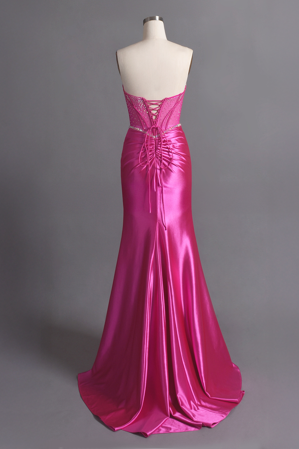 Beaded Strapless Slit Gown by Amelia Couture CC1200