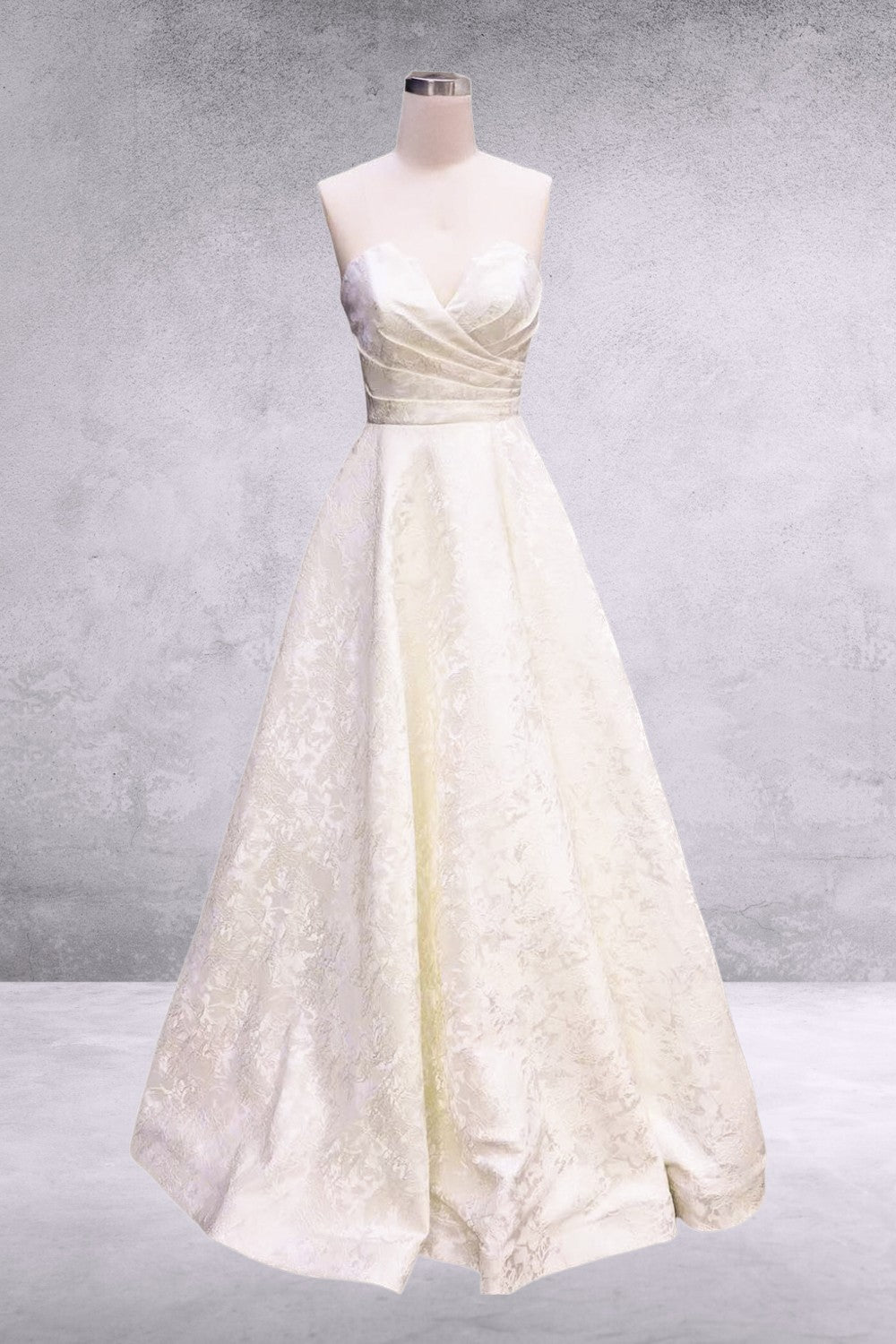 Brocade Strapless A-line Gown by Amelia Couture 8061