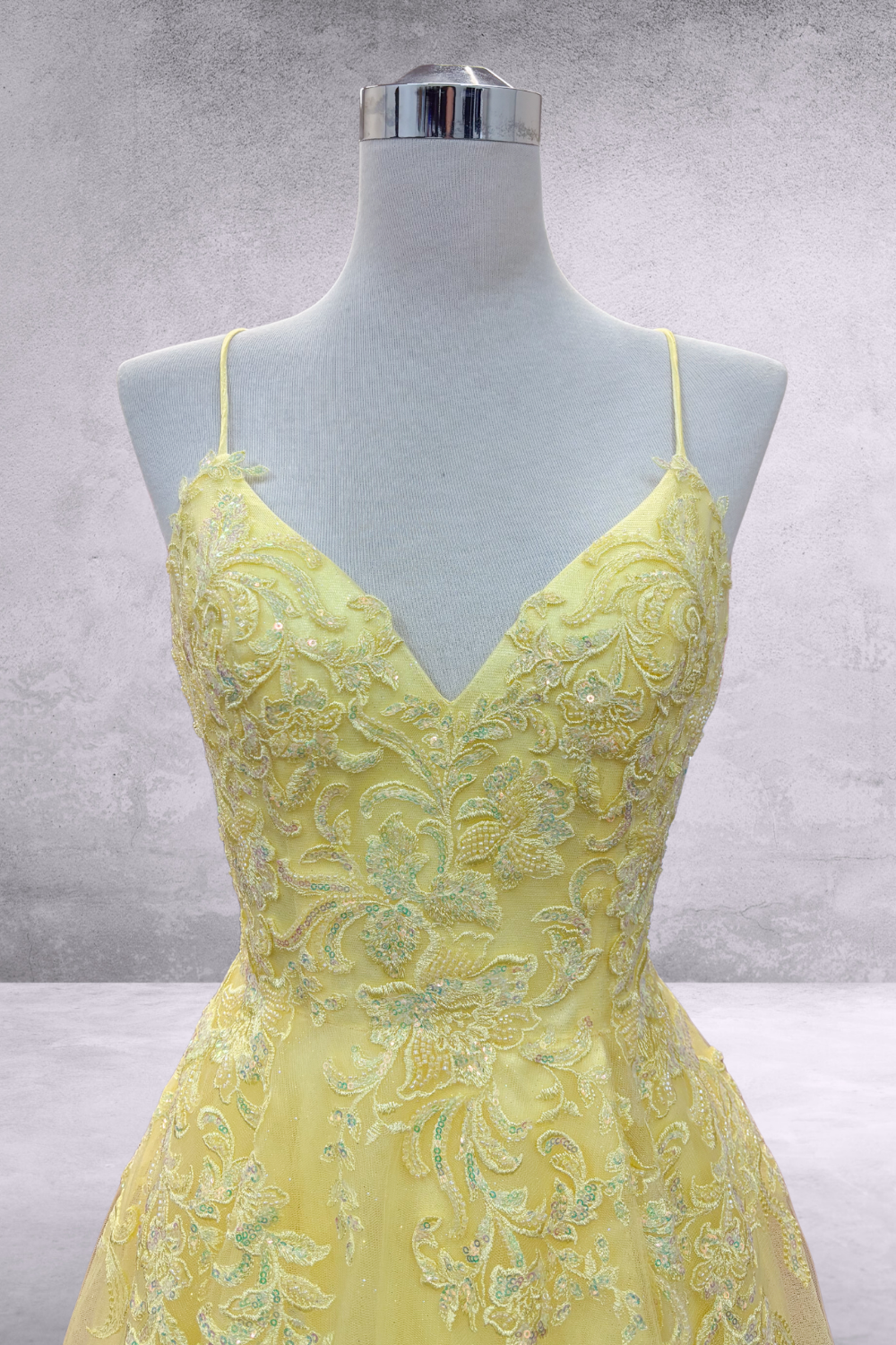 Applique V-Neck A-line Gown by Amelia Couture 9079