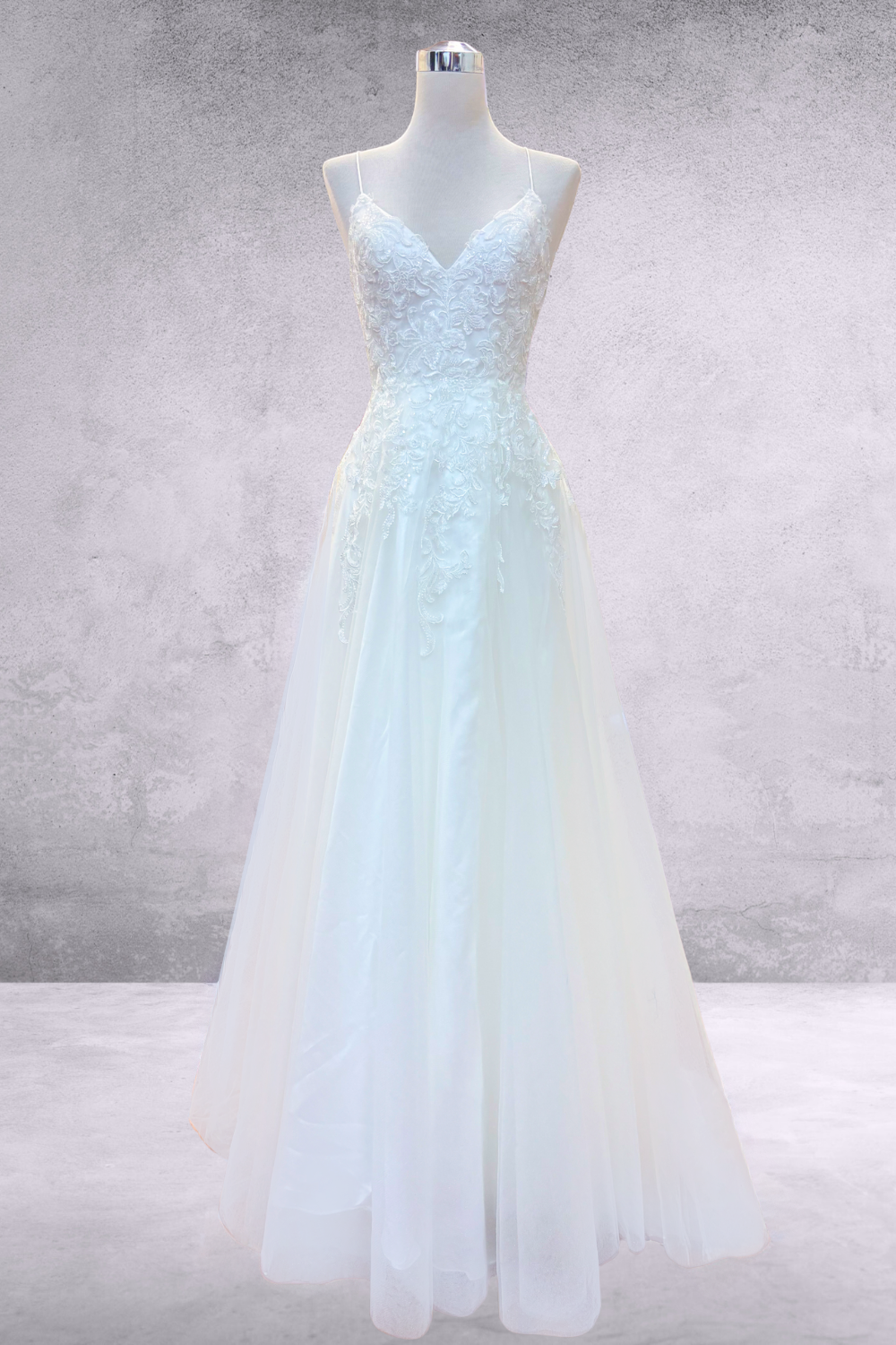Applique V-Neck A-line Gown by Amelia Couture 9079