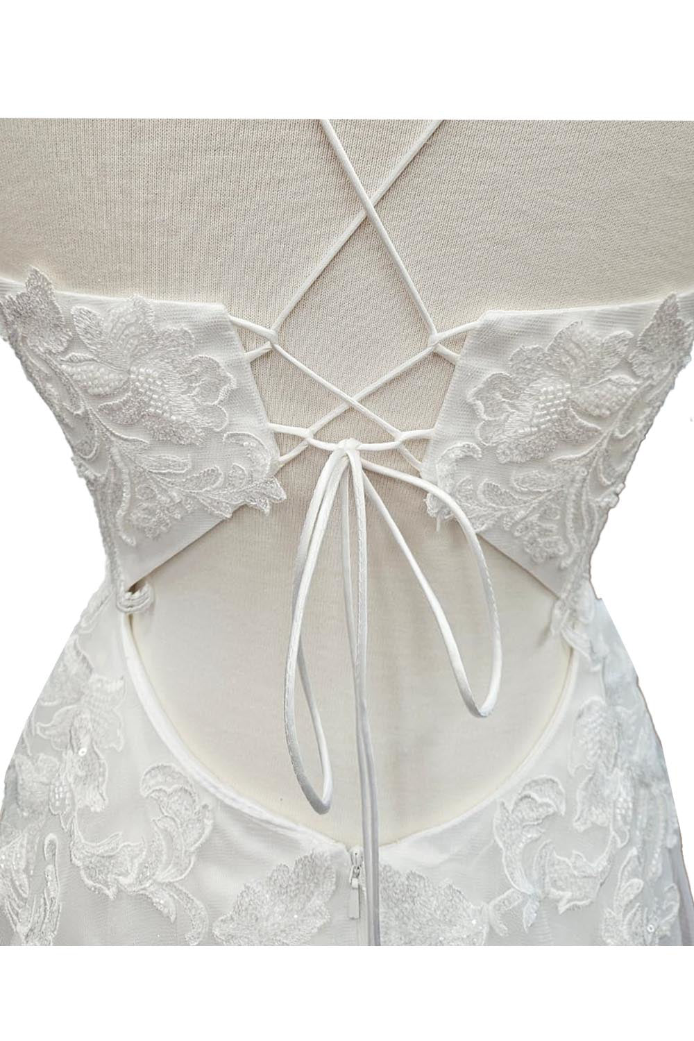Applique V-Neck A-line Gown by Amelia Couture 9079