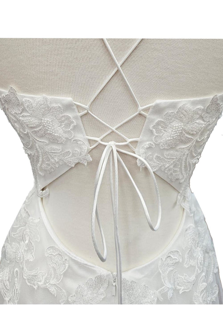 Applique V-Neck A-line Gown by Amelia Couture 9079