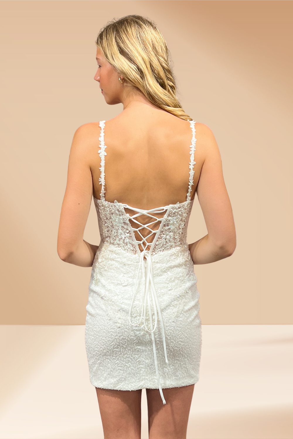 Applique Short Sleeveless Dress by Amelia Couture JQ1100S
