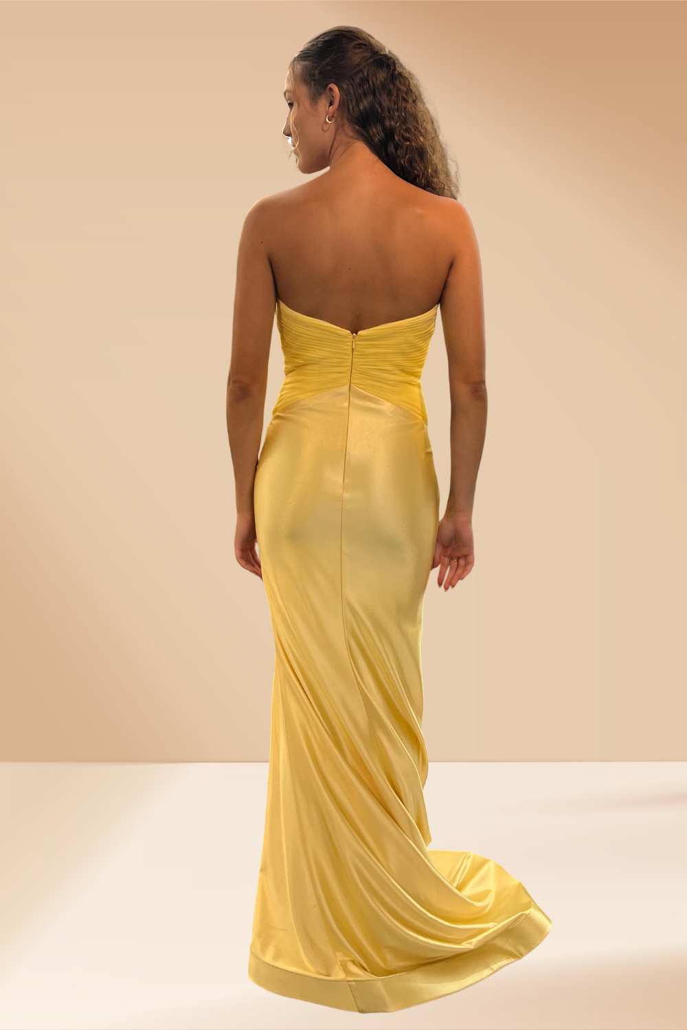 Strapless Choker Slit Gown by Amelia Couture 8055